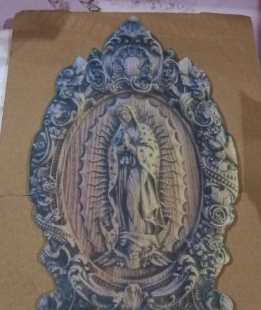 Virgin Of Guadalupe Wooden Statue Decoration