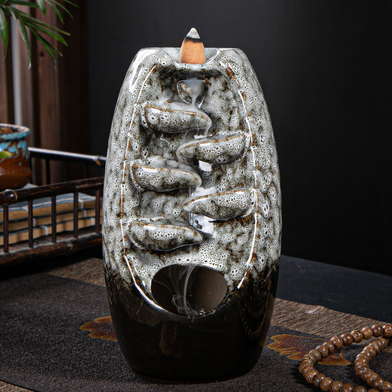 Ceramic Retro Stone Mill Back Flow Incense Creative Back Flow Incense Burner Ornaments