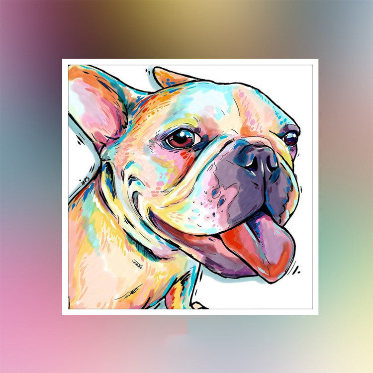 Cute watercolor puppy diamond painting