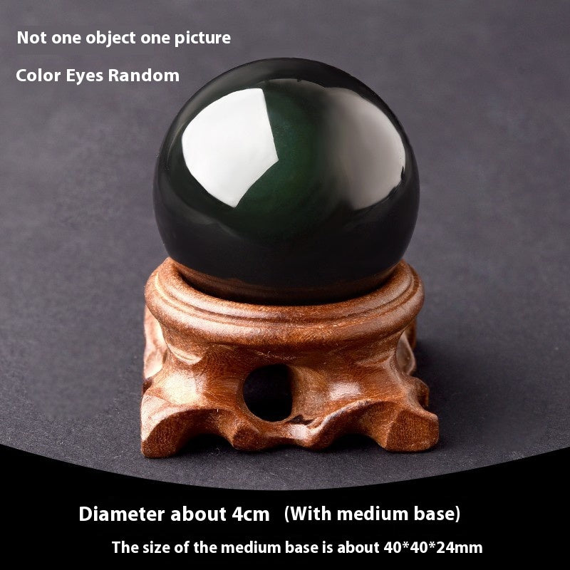 Natural Obsidian Crystal Ball Ornament