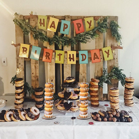 Wooden doughnut stand