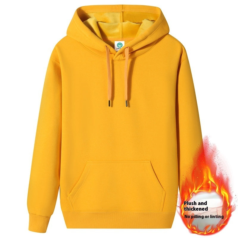 Fleece-lined Thick Student Hoodie Warm Top Casual