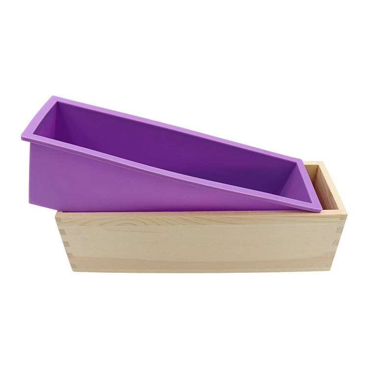 Nicole Silicone Soap Mold Rectangular Wooden Box with Flexible Liner for DIY Handmade Loaf Mould