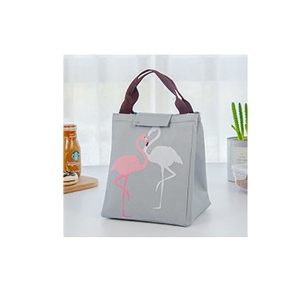 Waterproof portable aluminum case lunch bag Cartoon bird flower drop insulation bag Picnic cold insulation bag