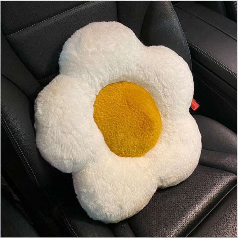 Daisy Slow Rebound Imitation Rabbit Hair Cushion Memory Cotton Cushion Flower Plush Hip Cushion Home Decor Cushion