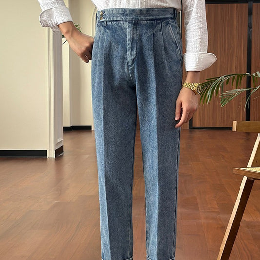 Drooping Straight Curling Suit Pants