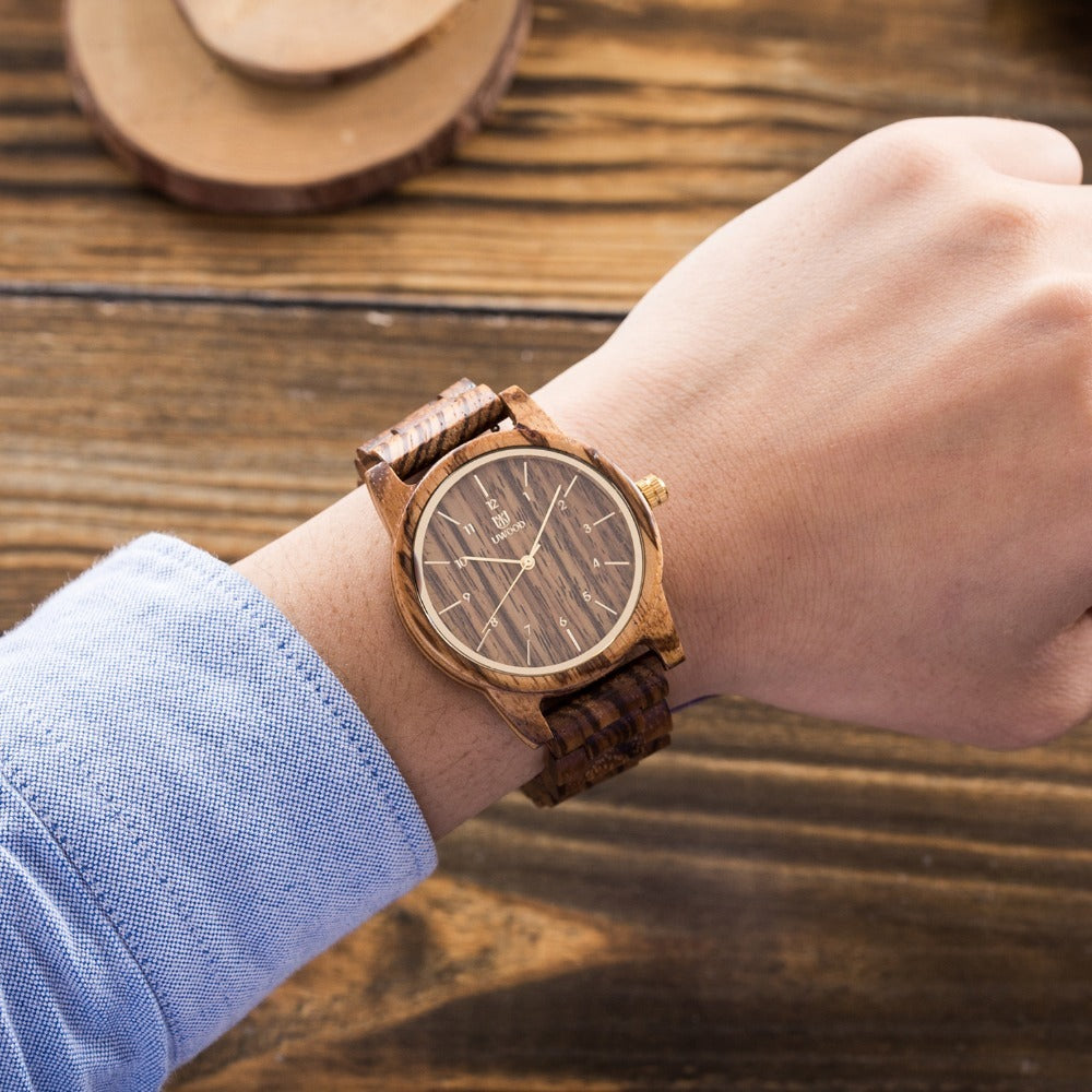 Wooden quartz watch