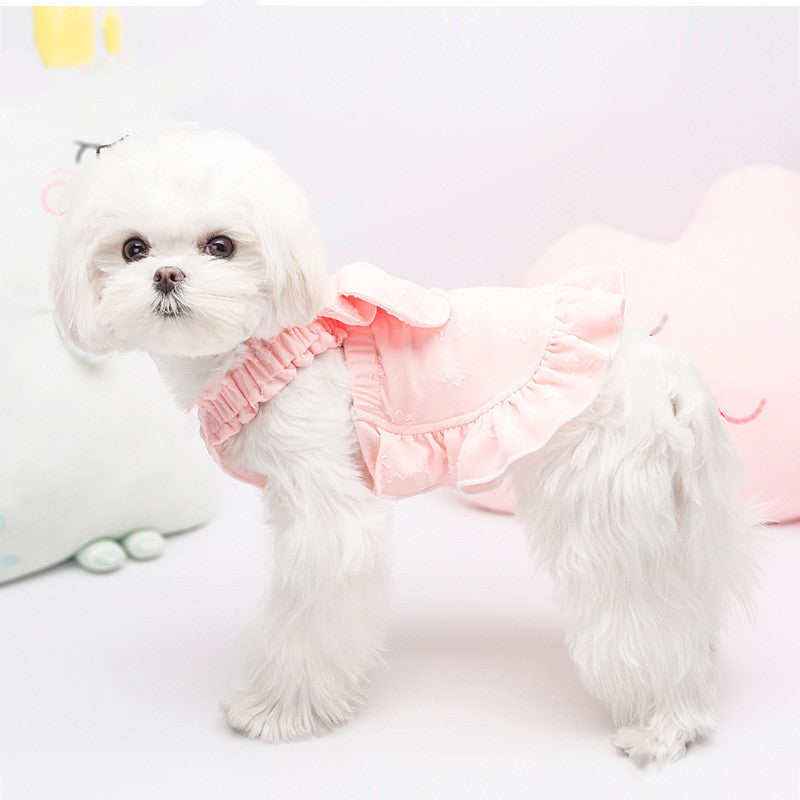 Small dog sweet suspender skirt