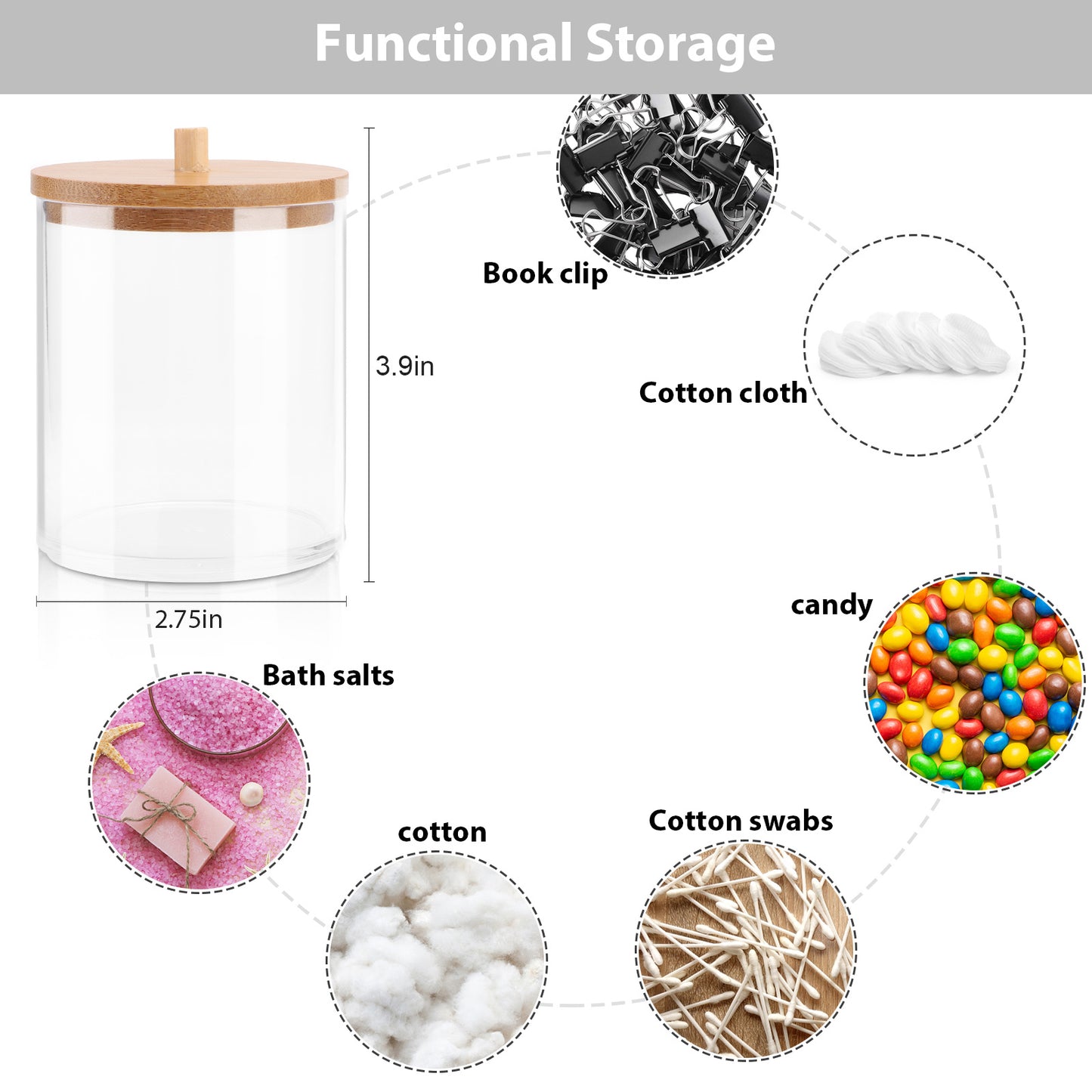 Portable Round Container Cotton Puff Storage Box