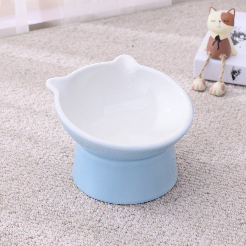 Ceramic Cat Bowl Anti Overturn Slanted Mouth