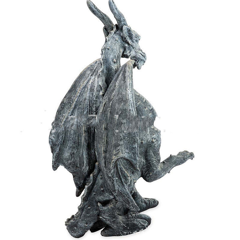 Medieval Flying Dragon Statue Gardening Outdoor Resin Dragon Crafts Ornaments