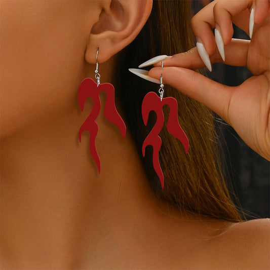 Environmental Acrylic Earrings Halloween Red Love