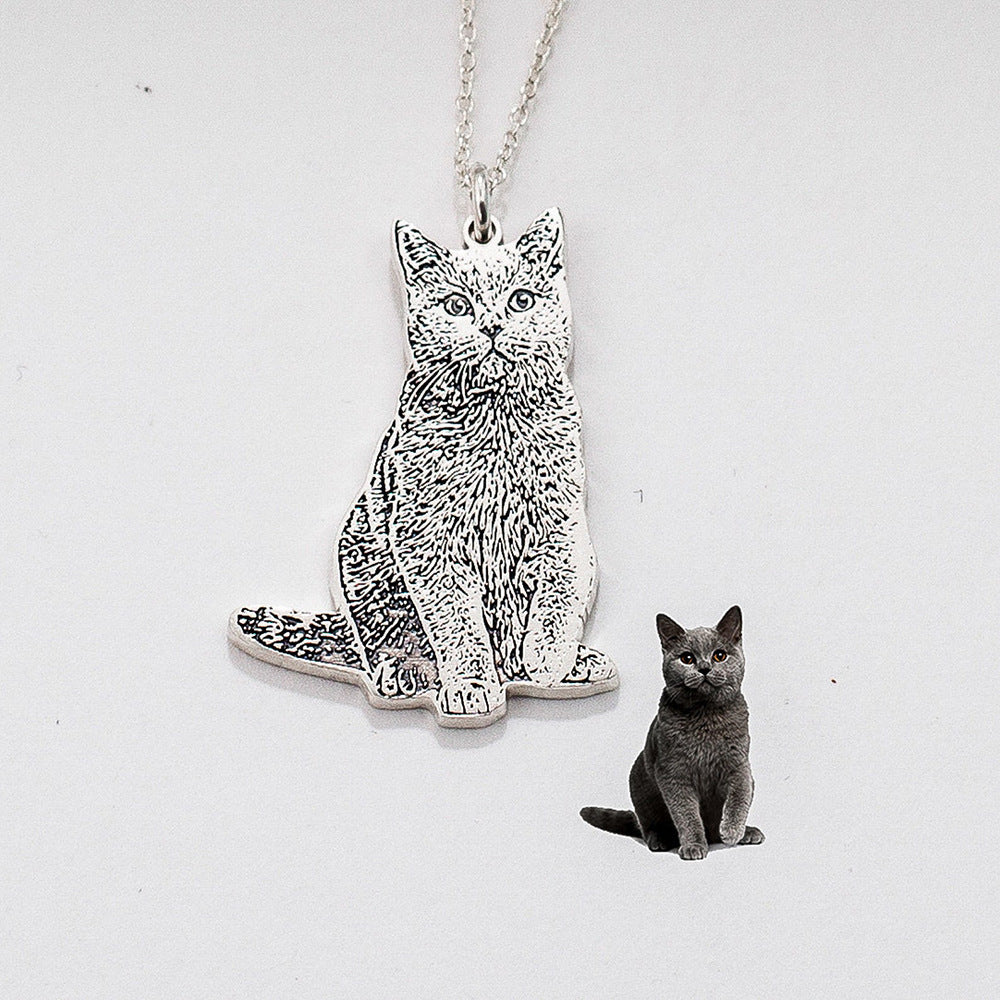 Creative Stainless Steel Character Pet Necklace