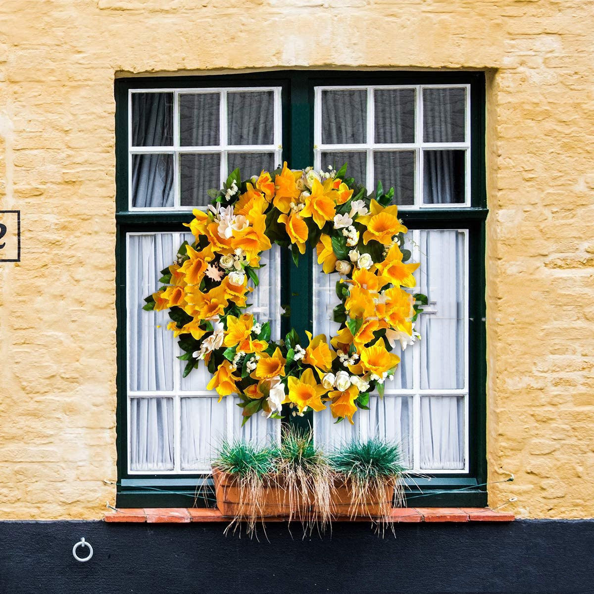 Easter Spring Yellow Daffodils Wreath Like Real Flowers