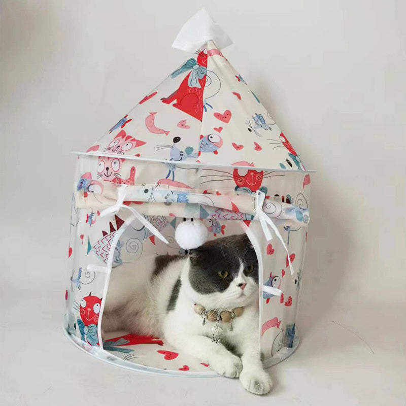 Cat Tunnel Splicing Tent Cat Nest Four Seasons Universal Portable Quick Folding Cat Pet Play House Tent With Up Tunnel For Cats