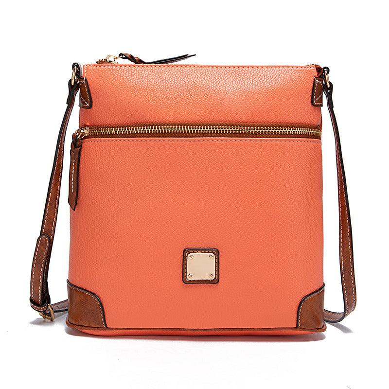 Vintage Lychee Grain Texture Crossbody Bag