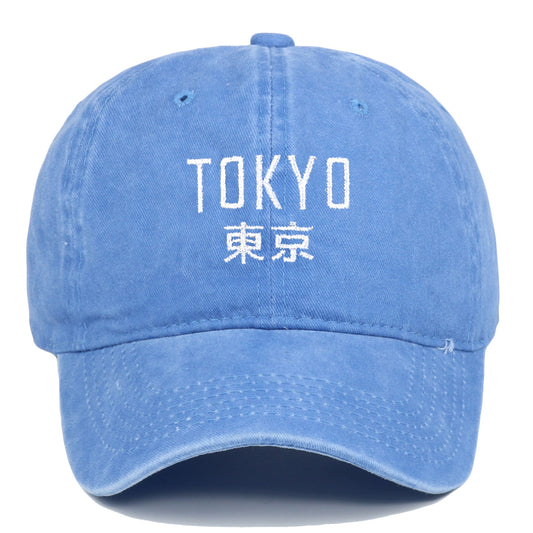 New Retro Washed Simple Tokyo Letters Hat