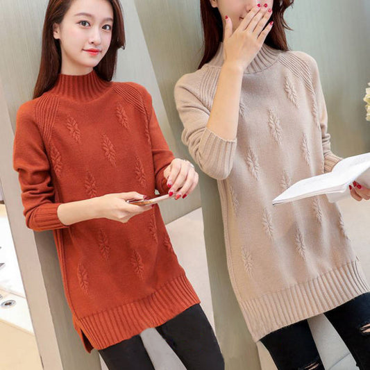 Women's Sweater Mid-length Loose Korean-style Thick Bottoming Shirt