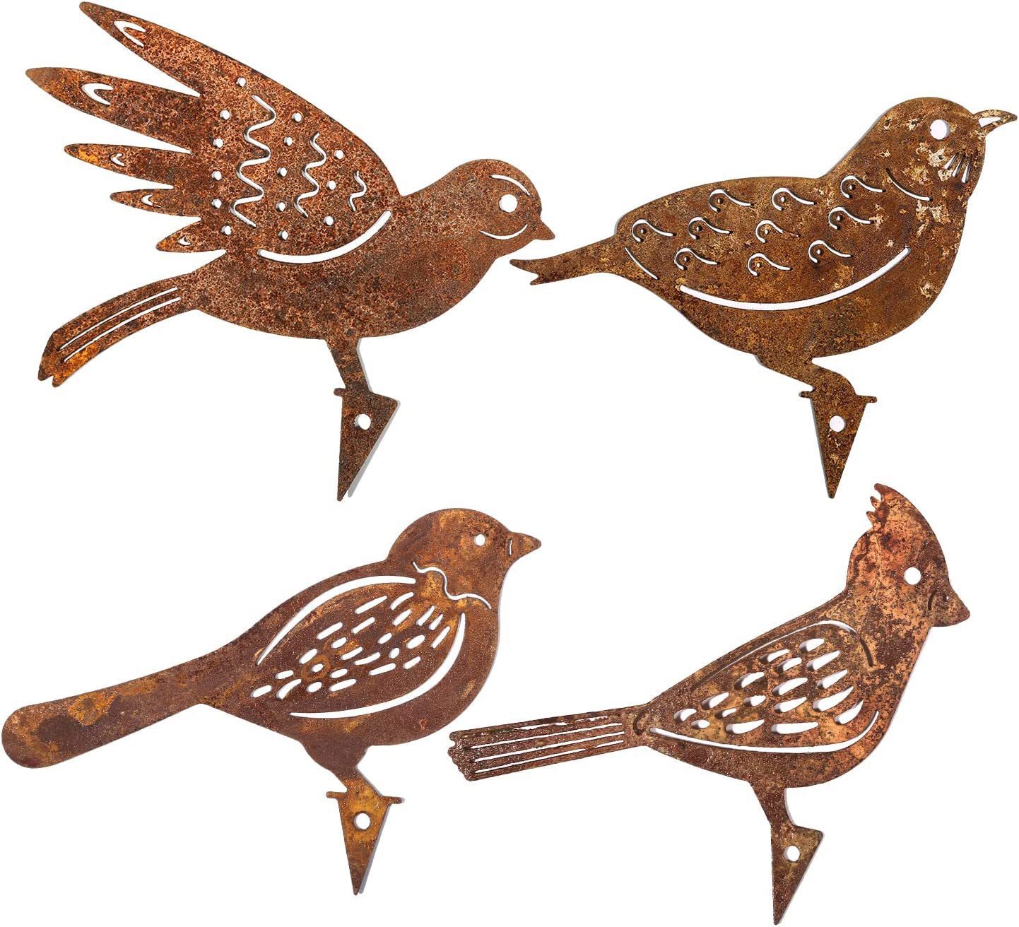 Iron Garden Garden Rusty Bird Decoration Four-piece Set