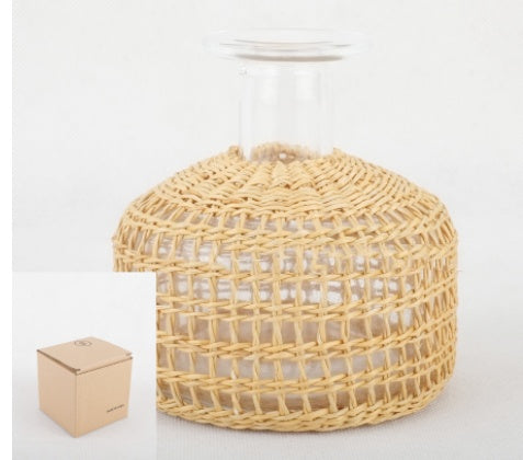 Straw Dried Flower Fragrance Japanese Woven Glass Vase