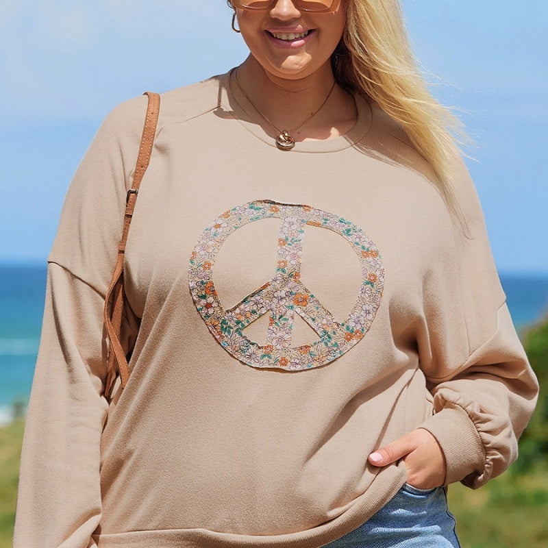 Women's Round Neck Sweater European And American Personalized Trendy Printed Long Sleeve