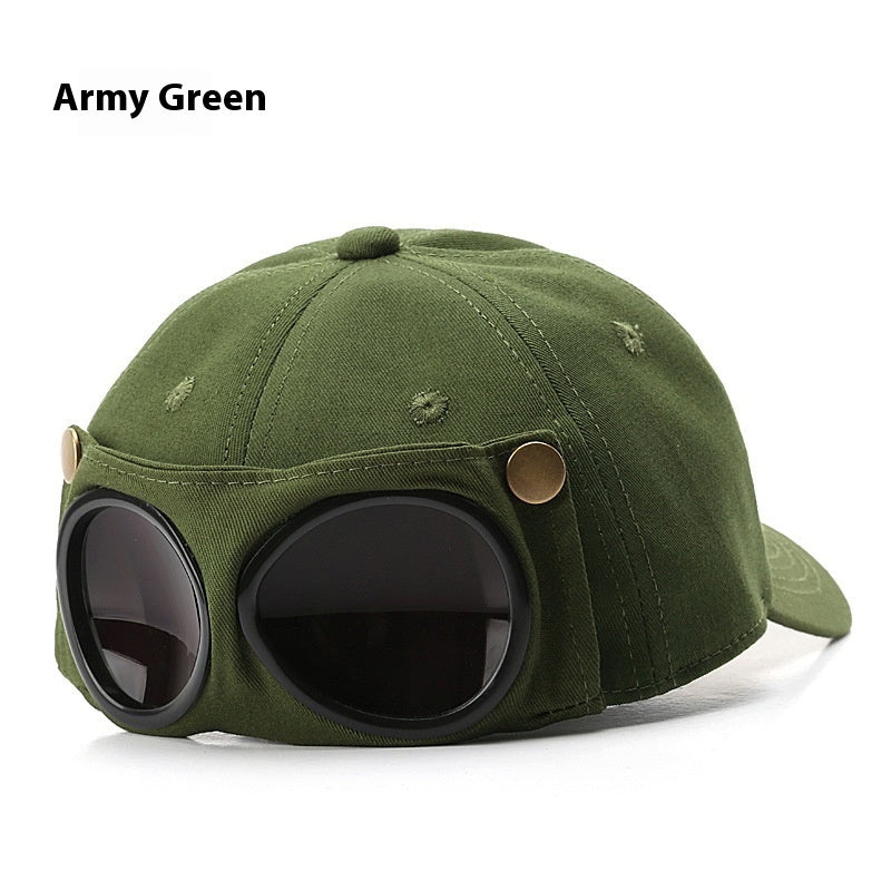 Pilot Hat Personalized Glasses Peaked Cap Male Sunglasses Sunshade Spring And Summer All-match