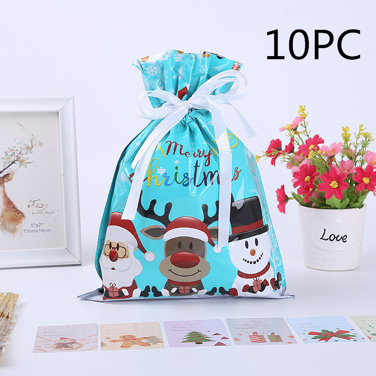 Christmas Gift Wrapping Bag Drawstring Decoration