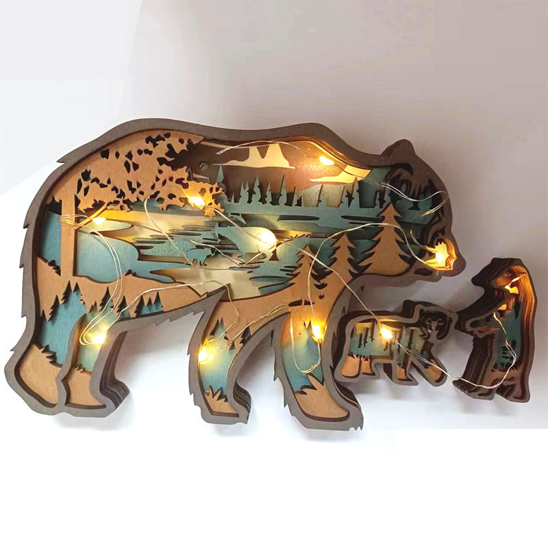 Multi-layer Wooden 3D Forest Animal Wooden Crafts