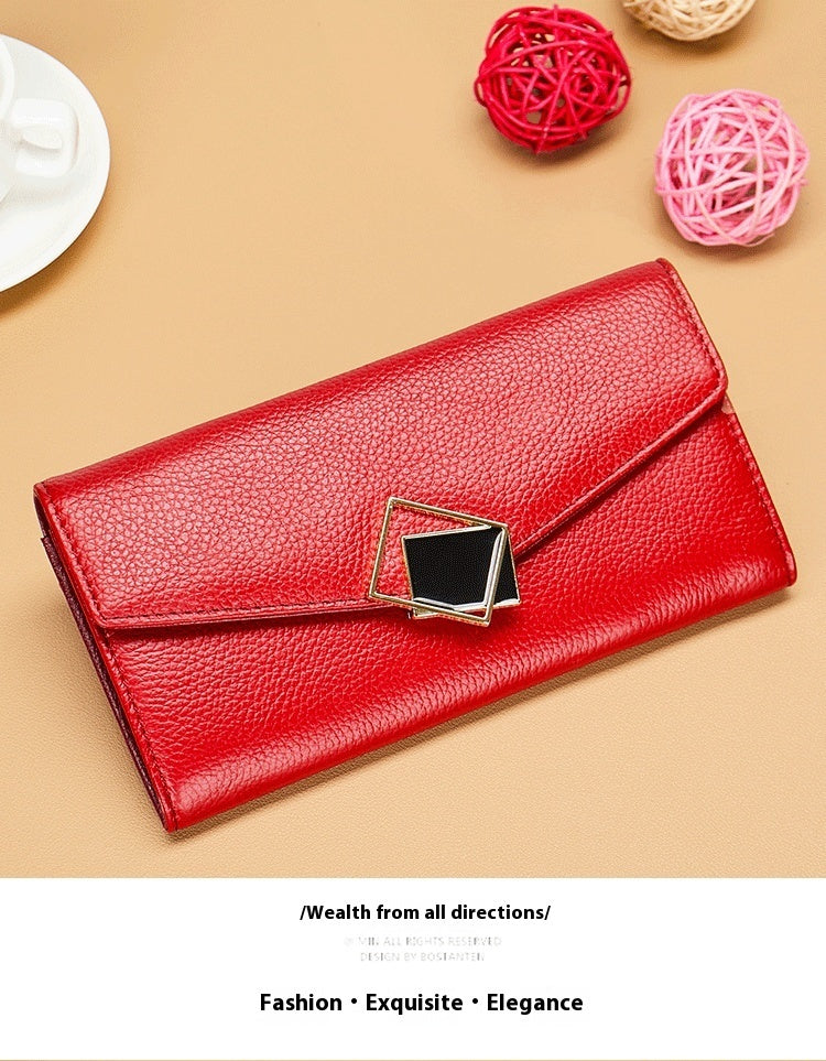 Women's Long Fashion Large-capacity Genuine Leather Wallet