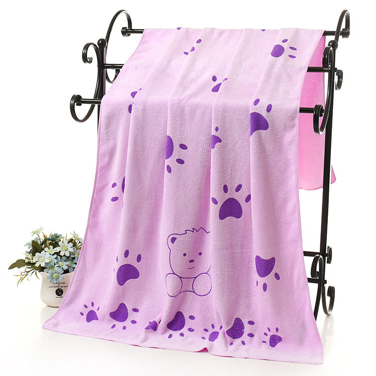 Soft Absorbent Cartoon Print Embossed Bath Towel