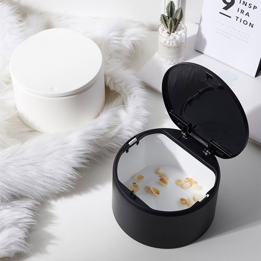 Press type desktop trash can