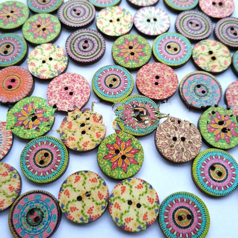 20mm laser cut wooden wood chip wooden buttons