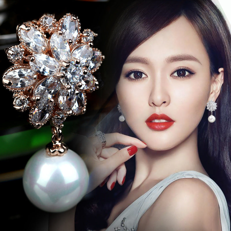 Ice prism micro-set zircon earrings