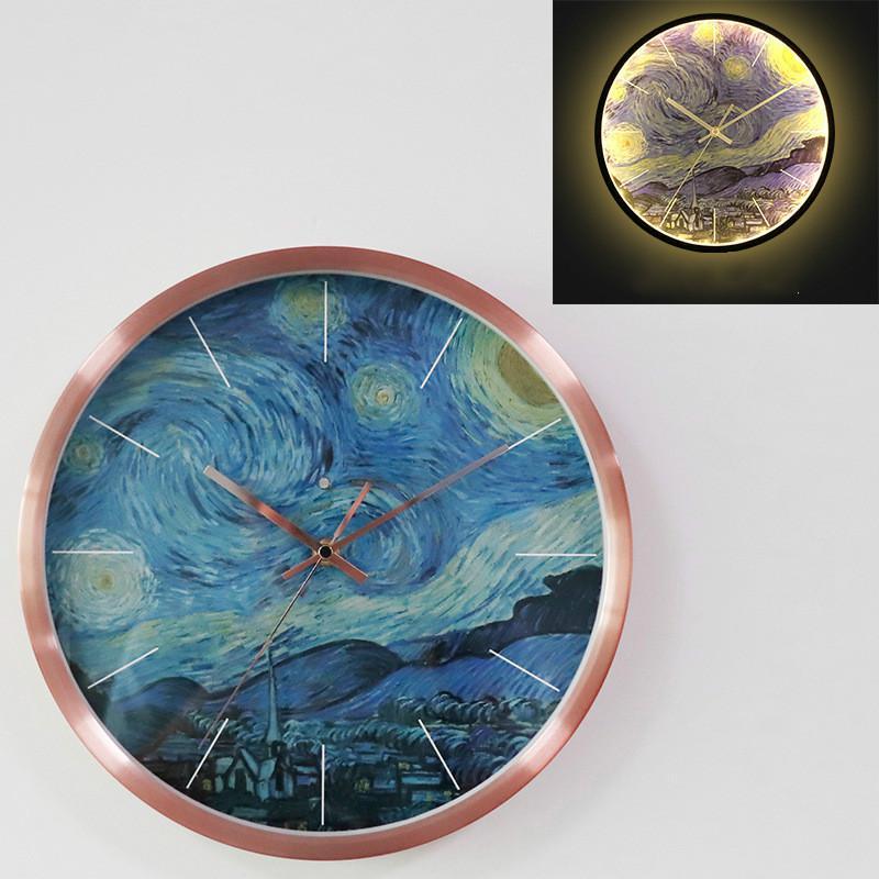 Luminous 12 Inch Large Number Digital Wall Clock Modern Design Voice Control Hanging Watch Nightlight Gift