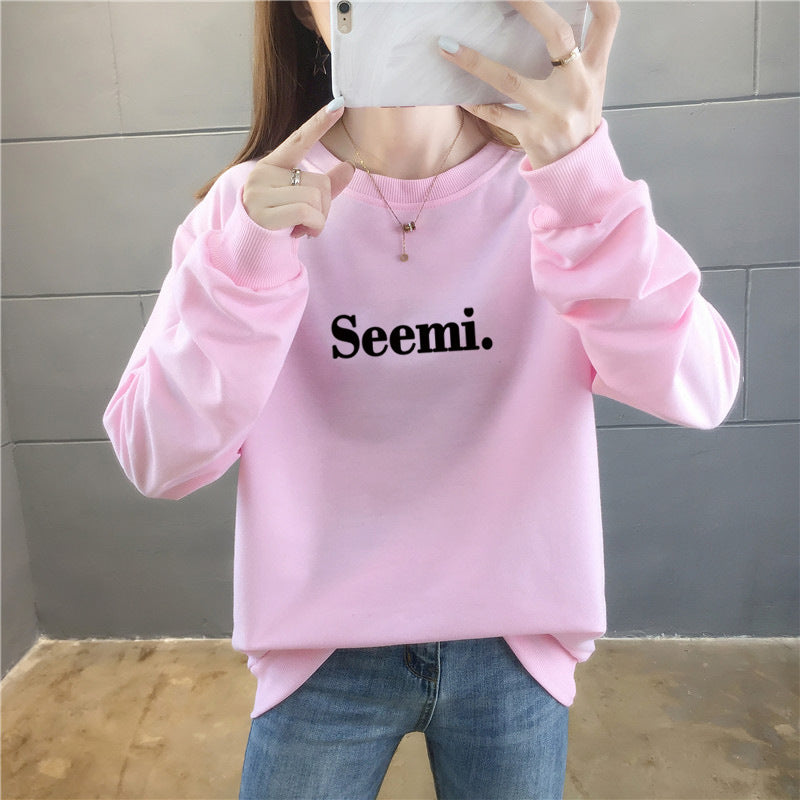 Thin Sweater Women's Round Neck Letter Jacket Plus Size Women's Clothing