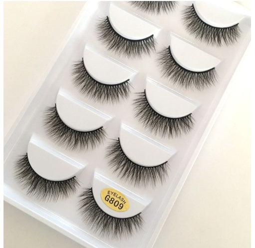 Five Pairs Of 3D False Eyelashes G800 Thick  Mink False Eyelashes