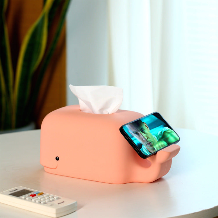 Creative Silicone Cute Cartoon Tissue Box Desktop Phone Holder