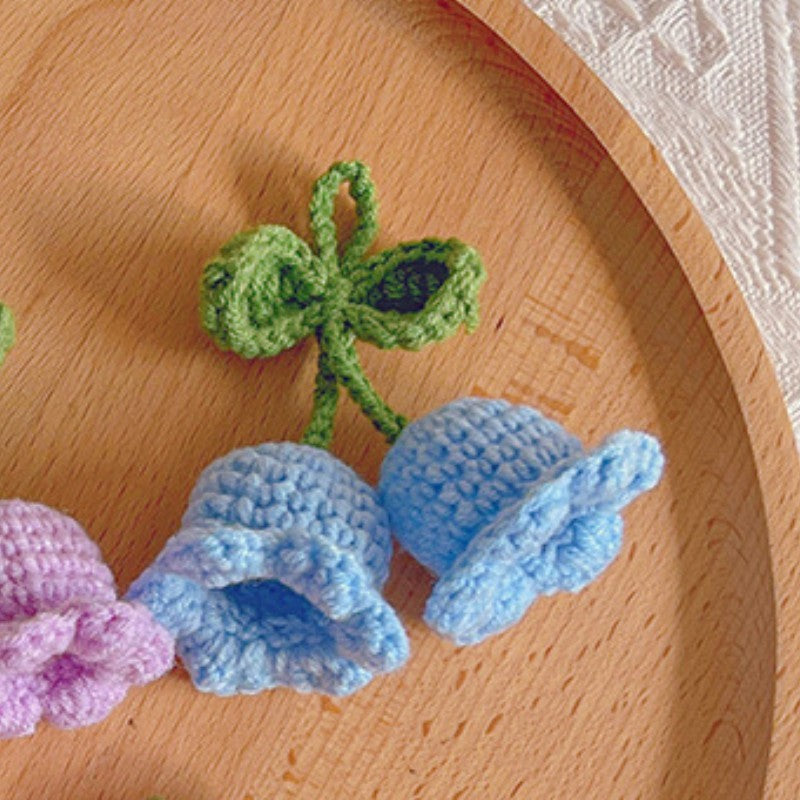 Lily Car Hanging Rearview Mirror Pendant Hand Crocheted Car Supplies Wool Woven Pendant