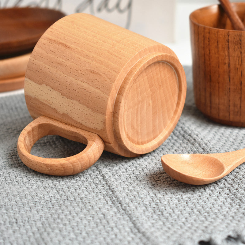 Beech Wood Jujube Wood Coffee Cup Three-piece Tea