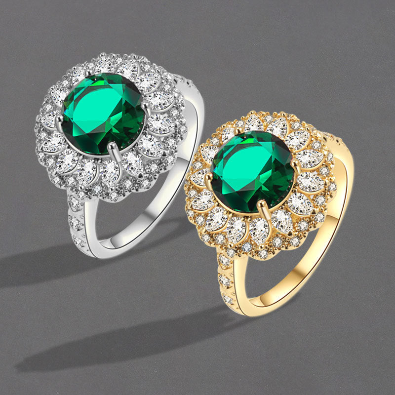 Green Moissanite Ring Women