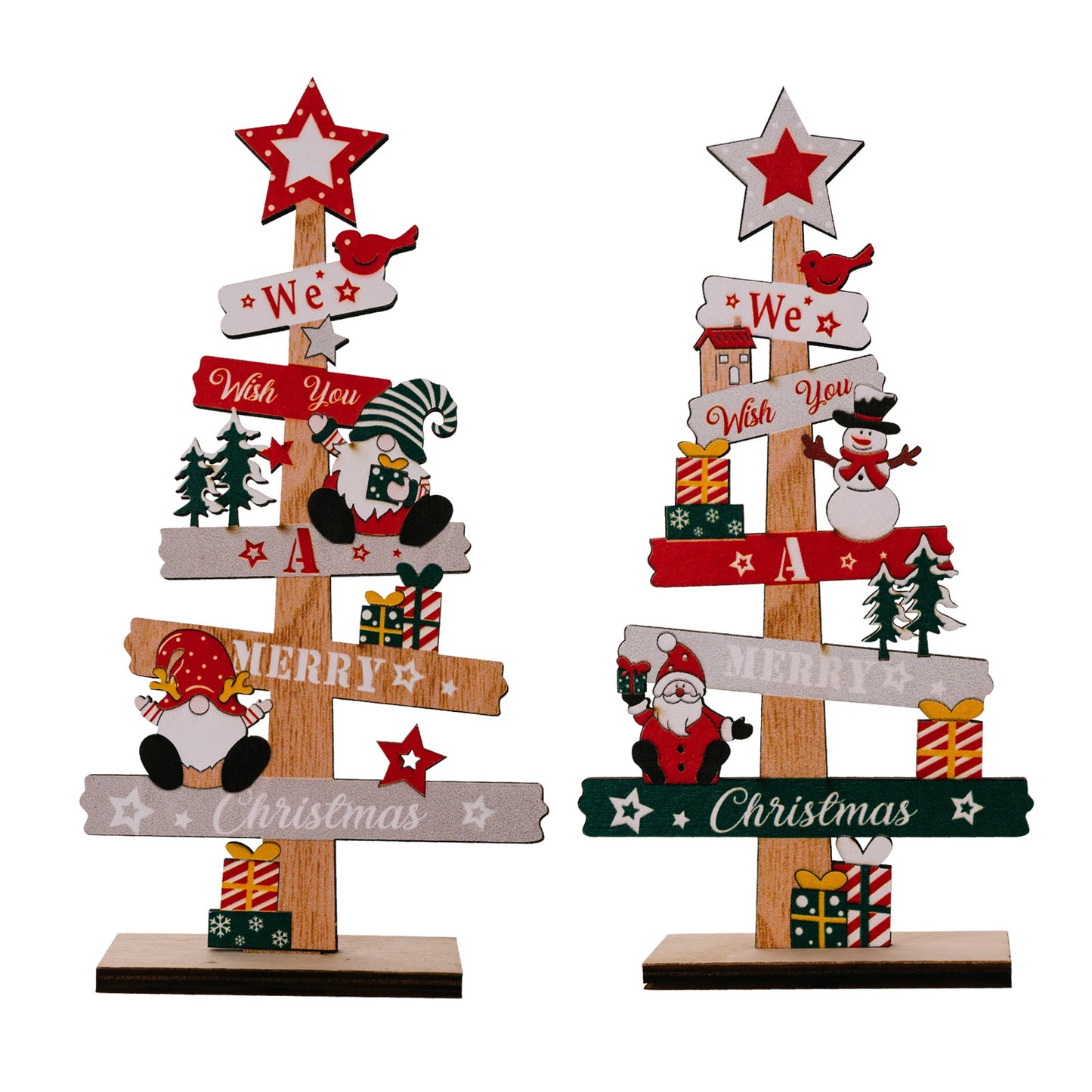 Christmas English Letters Wooden Board Snowman Wooden Decoration