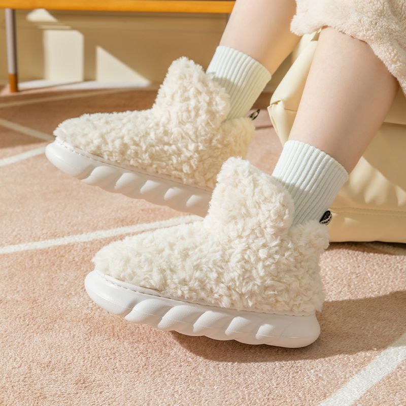 Winter Package Heeled Waterproof Home Indoor And Outdoor Wear Cute High Helper Cotton Slippers