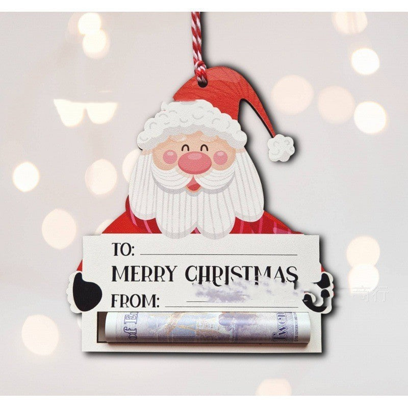 Christmas Wallet Hanging Wooden Decoration