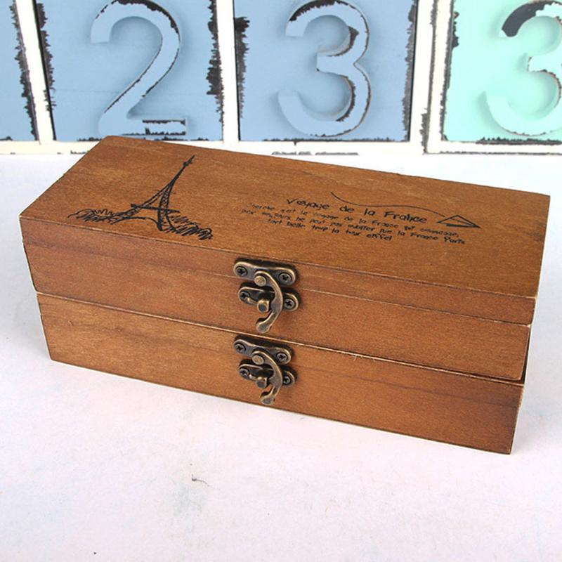 Simple wooden stationery box