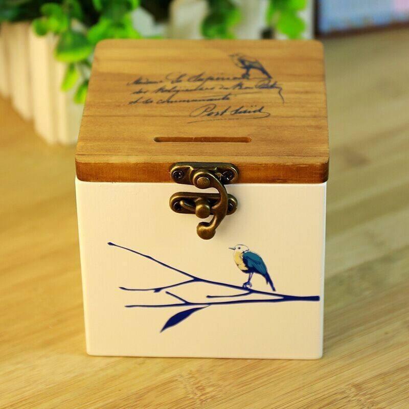 Bluebird Wooden Money Box