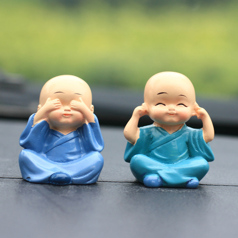 Four is not a small monk Shaolin Kungfu kid Small Shami car jewelry ornaments Gift practical ideas