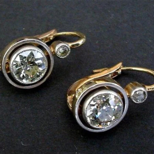 Gold Rhinestone-encrusted Vintage Earrings