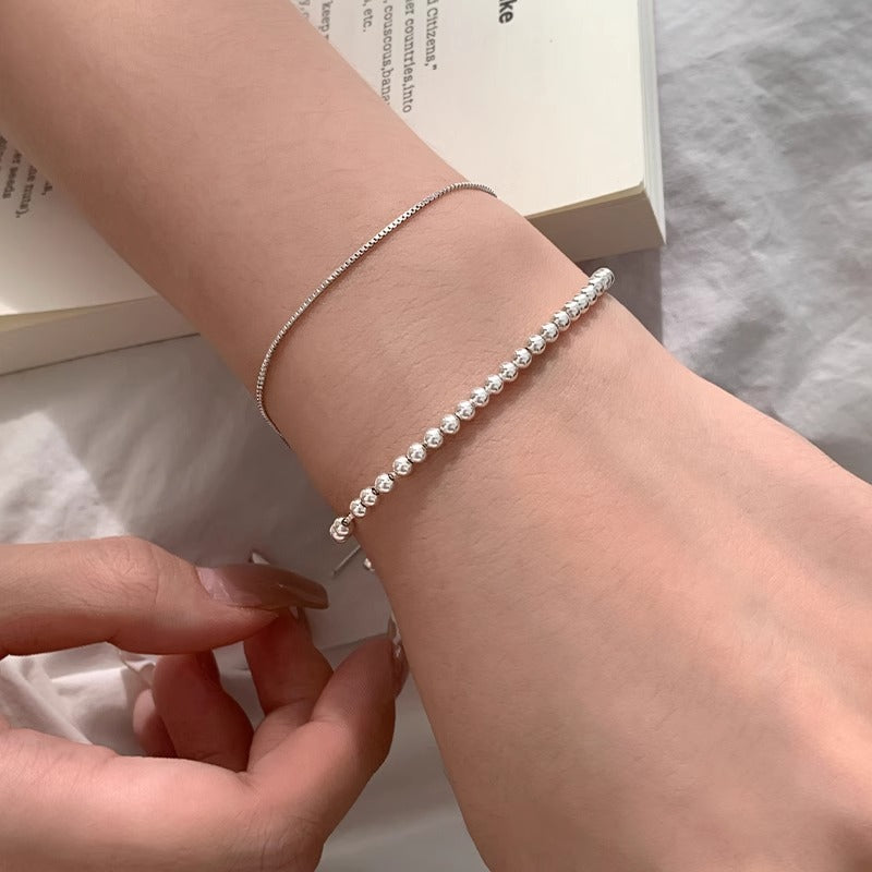 Round Beads Pull Bracelet Women's Simple Design