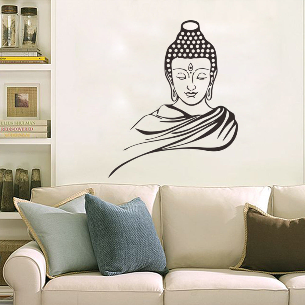 Living room buddhist wall sticker