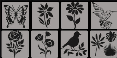 DIY Flower Plant Bird Bee Template Painting Template